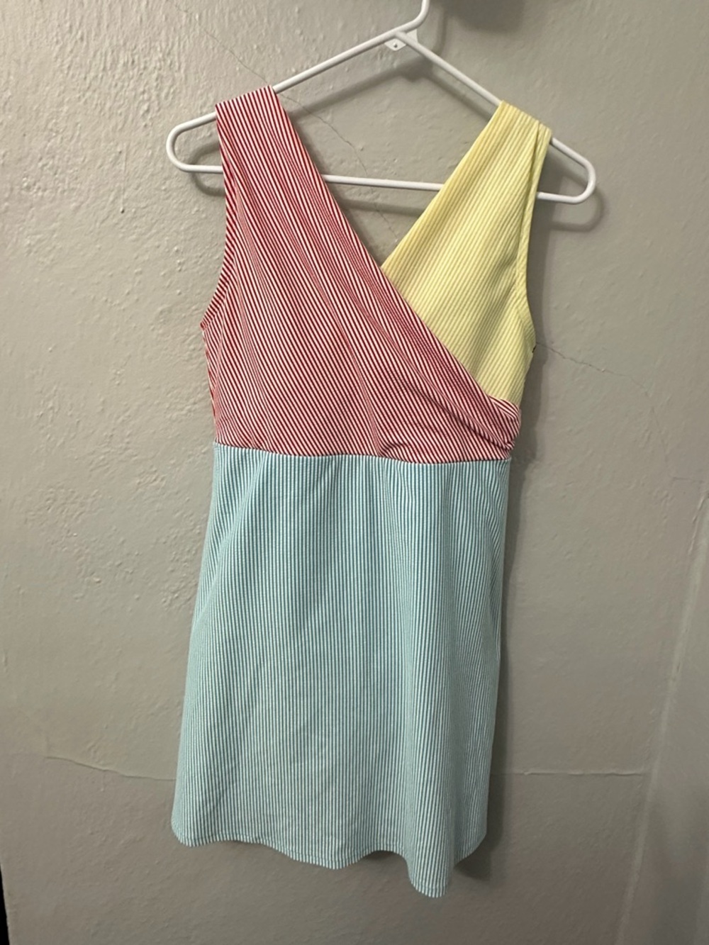 Lands’ End Pink, Blue, Yellow Striped One-Piece Swimsuit